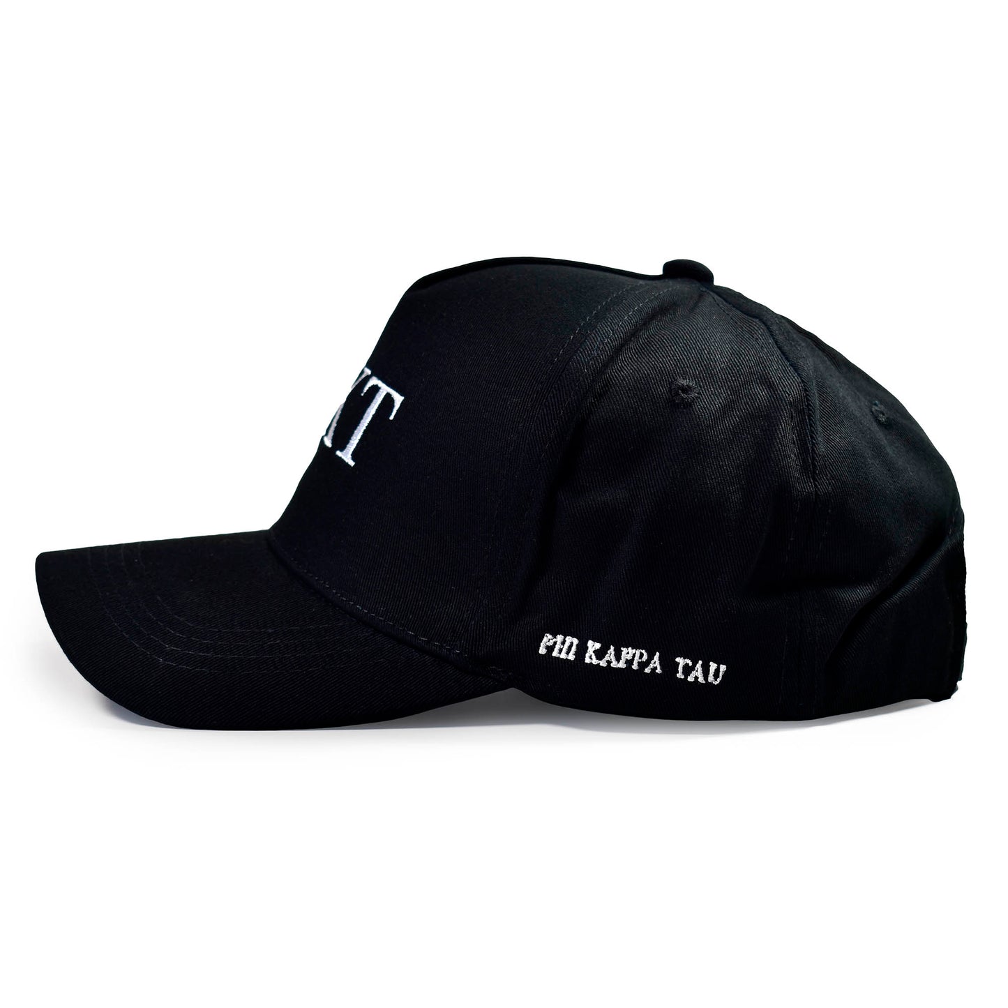 Phi Kappa Tau Fraternity Baseball Cap- Brushed Cotton 5-Panel Black Hat