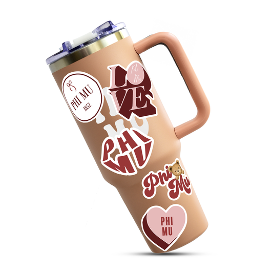 Phi Mu Sticker Sheet- Teddy Bears and Sisterhood Love Theme