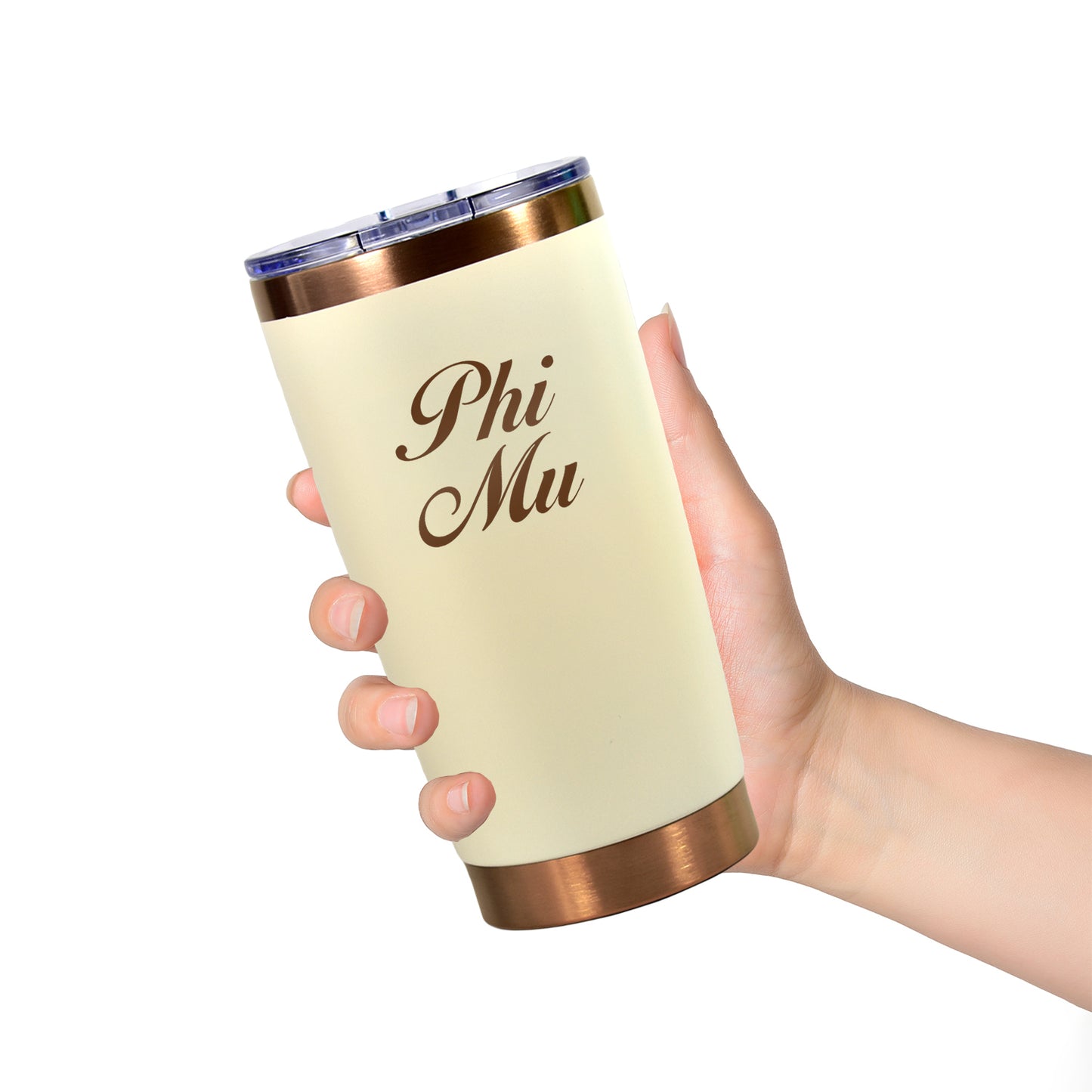 Phi Mu 20 oz. Insulated Tumbler with Sorority Name