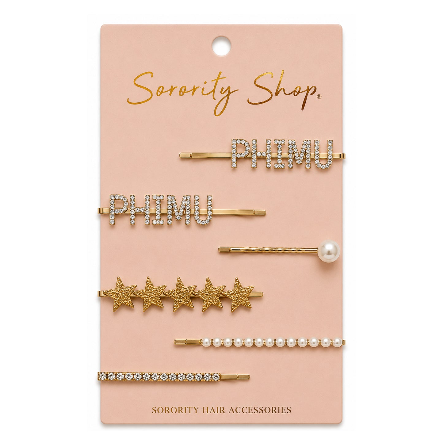 Phi Mu Sorority Hair Clips