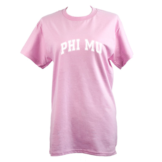 Phi Mu Sorority T-Shirt- Varsity Design