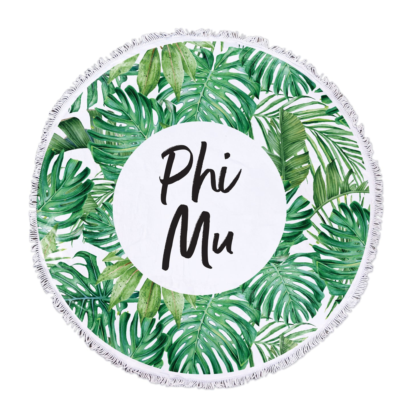 Phi Mu Palm Leaf Fringe Towel Blanket