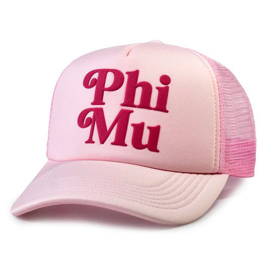 Phi Mu Baseball Cap, Mesh Trucker-Style Hat
