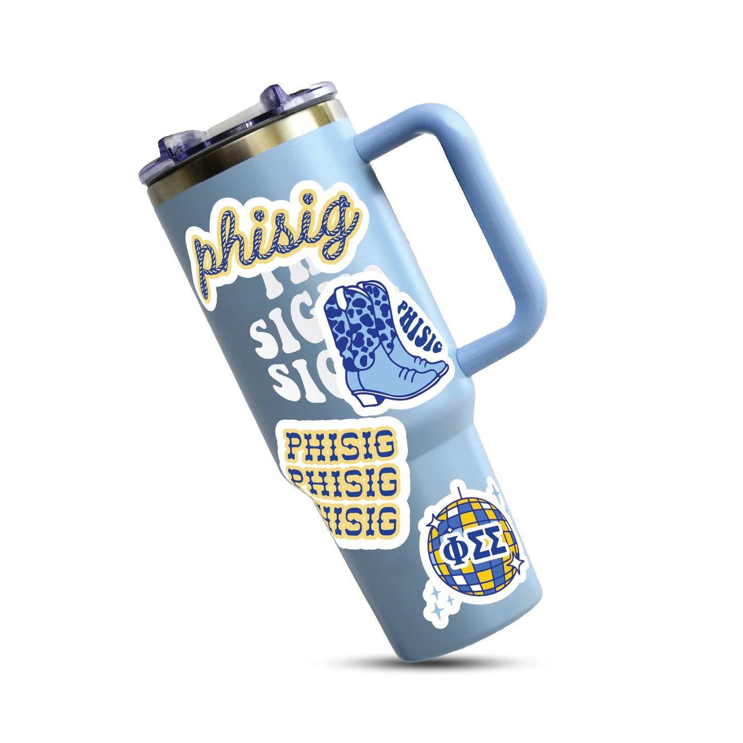 Phi Sigma Sigma Sticker Sheet - Western Disco Design