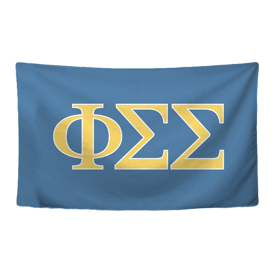 Phi Sigma Sigma Sorority Greek Letters Flag, Two-Color Design