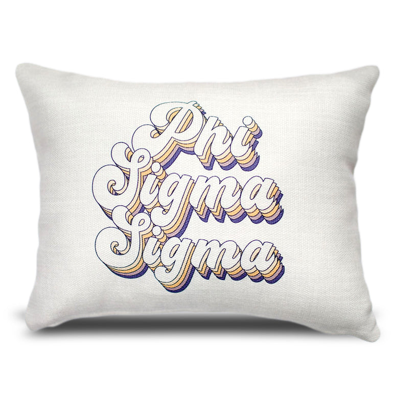Phi Sigma Sigma Retro Throw Pillow