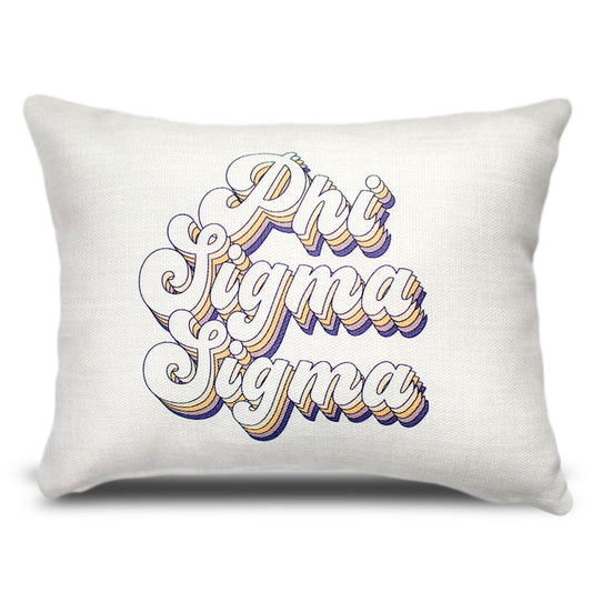 Phi Sigma Sigma Retro Throw Pillow