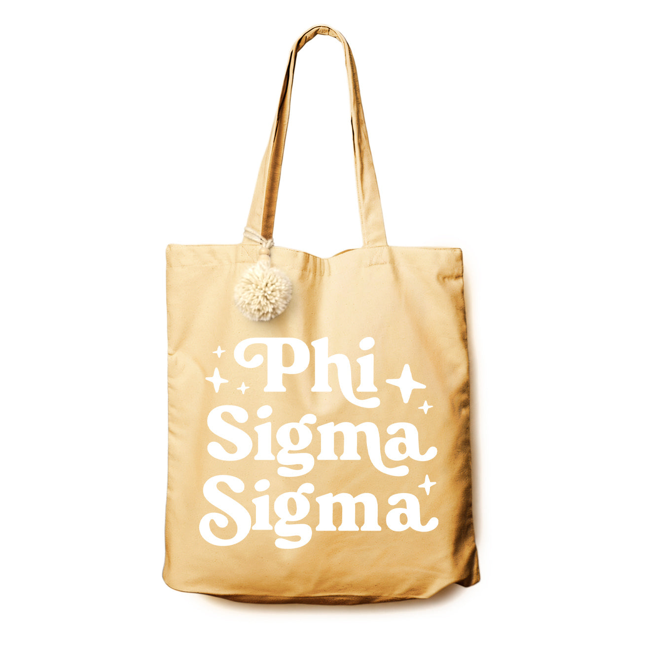 Phi Sigma Sigma Retro Pom Pom Tote Bag