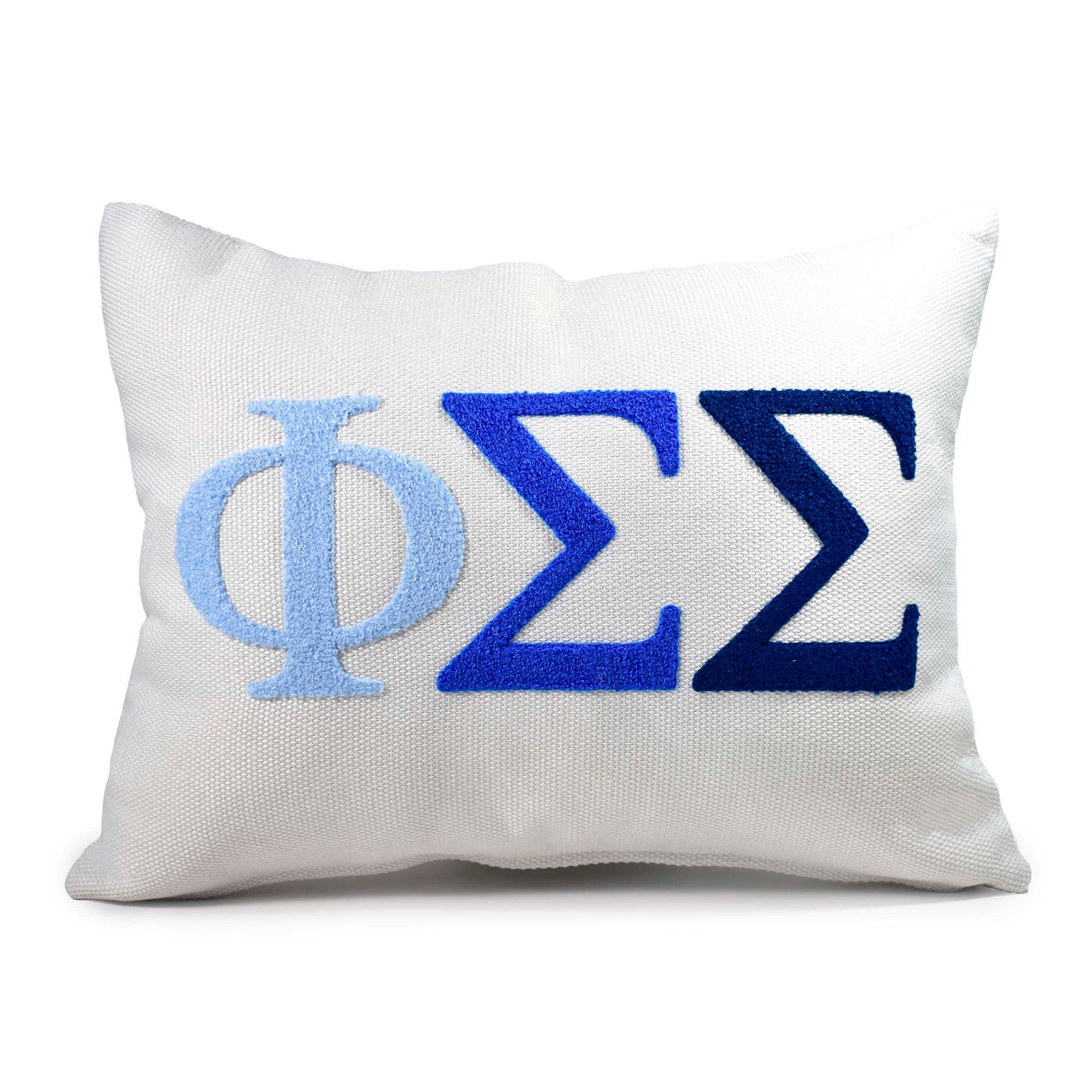 Phi Sigma Sigma Pillow – Embroidered Plush Greek Letters Design