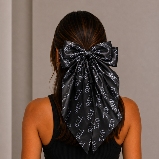 Phi Sigma Sigma Greek Letters Hair Bow