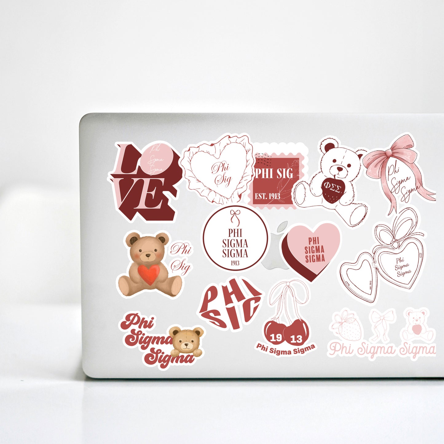Phi Sigma Sigma Sticker Sheet- Teddy Bears and Sisterhood Love Theme