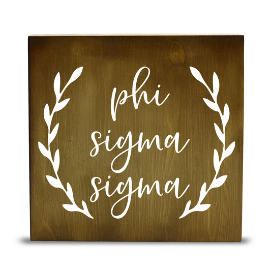 Phi Sigma Sigma Wooden Wall Art