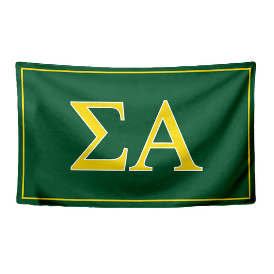 Sigma Alpha Sorority Greek Letters Flag, Two-Color Design