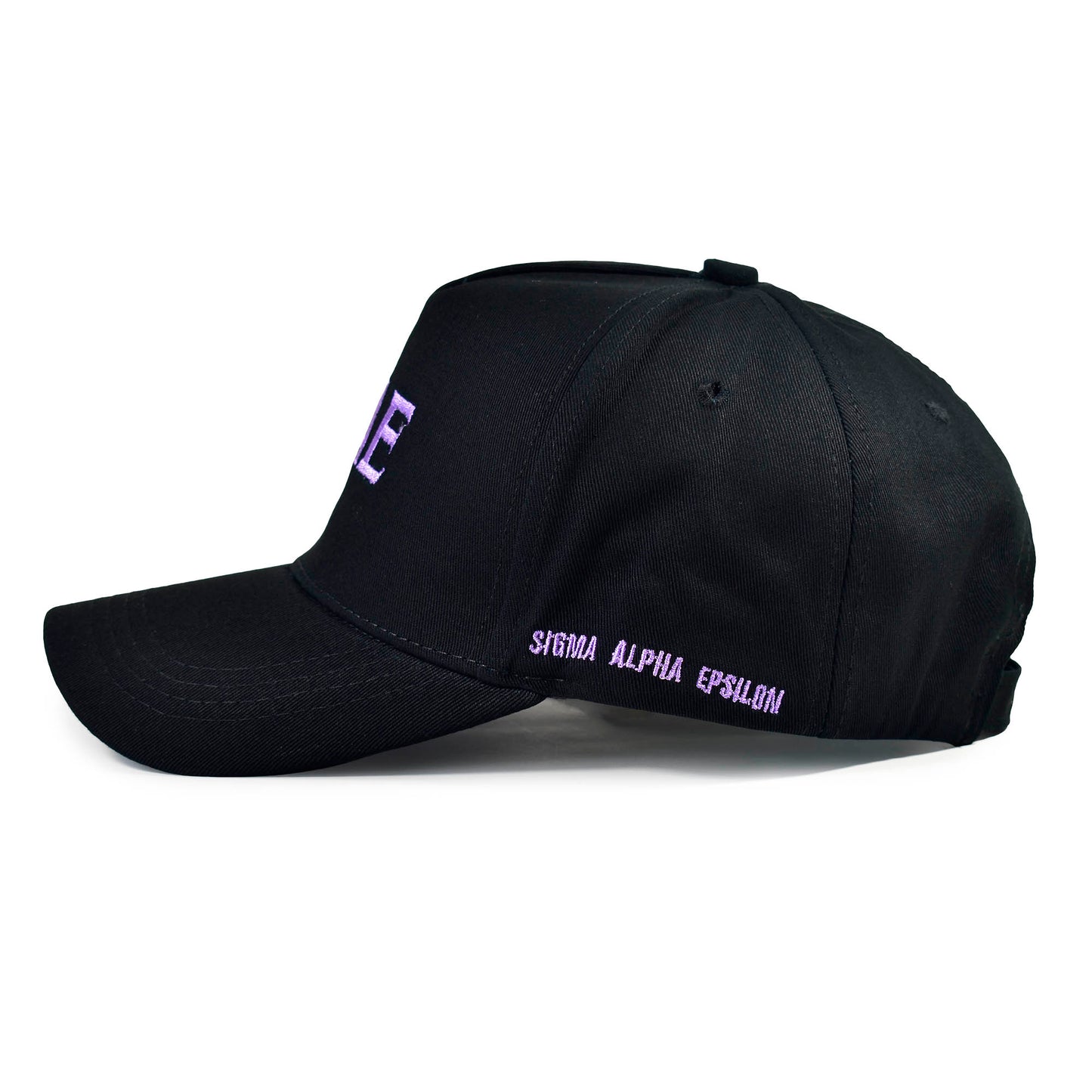 Sigma Alpha Epsilon Fraternity Baseball Cap- Brushed Cotton 5-Panel Black Hat