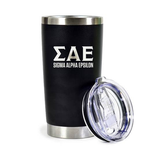 Sigma Alpha Epsilon 20 oz. Insulated Tumbler with Greek Letters