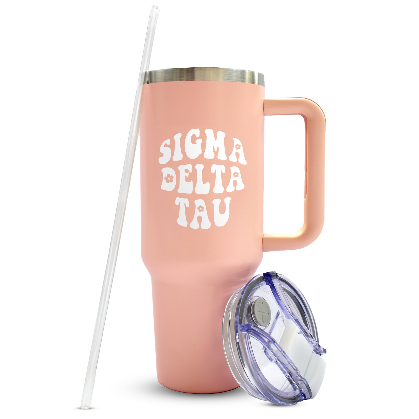 Sigma Delta Tau Tumbler - 40oz Stainless Steel with Handle
