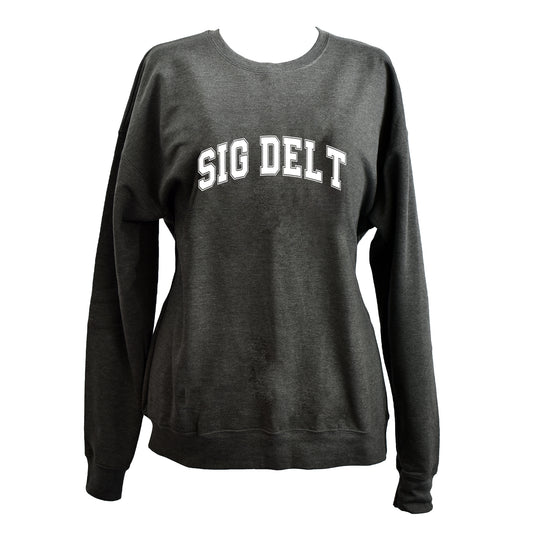 Sigma Delta Tau Sweatshirt- Crewneck Varsity Letters Design