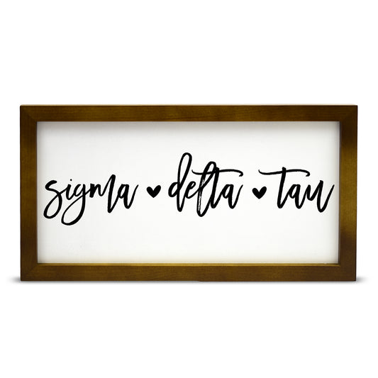 Sigma Delta Tau Script Wooden Sign