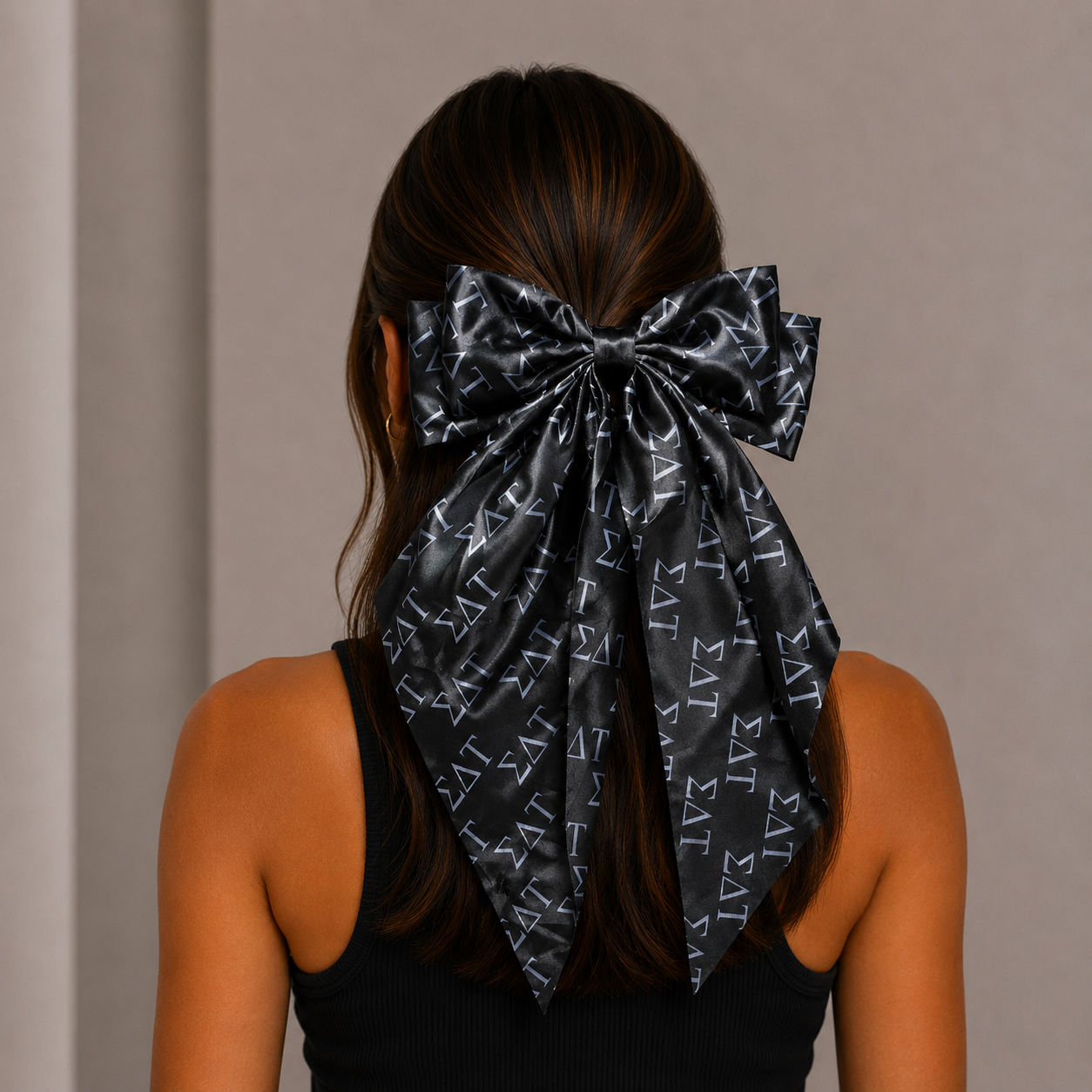 Sigma Delta Tau Greek Letters Hair Bow