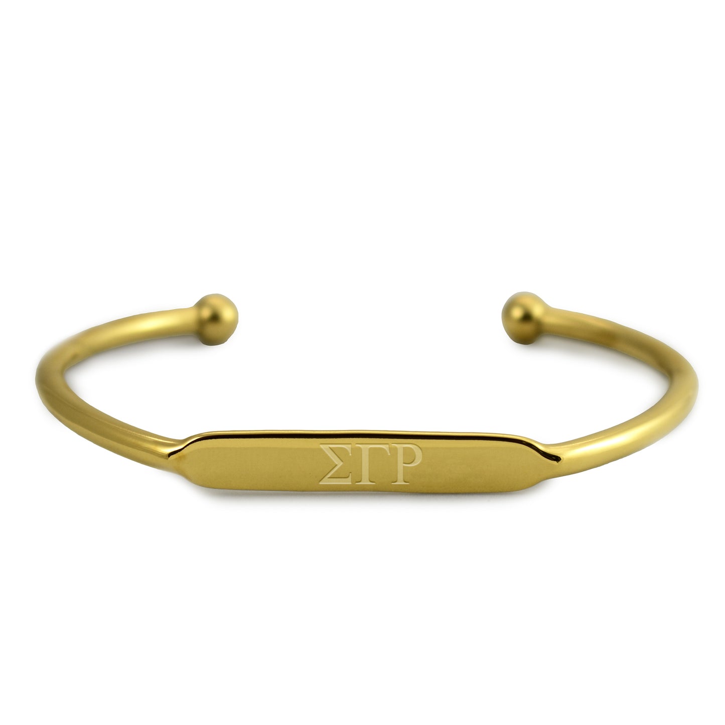 Sigma Gamma Rho Bracelet- Gold-Plated Bangle with Greek Letters