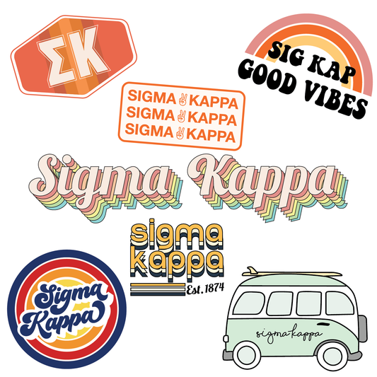Sigma Kappa <br> Retro Sticker Sheet