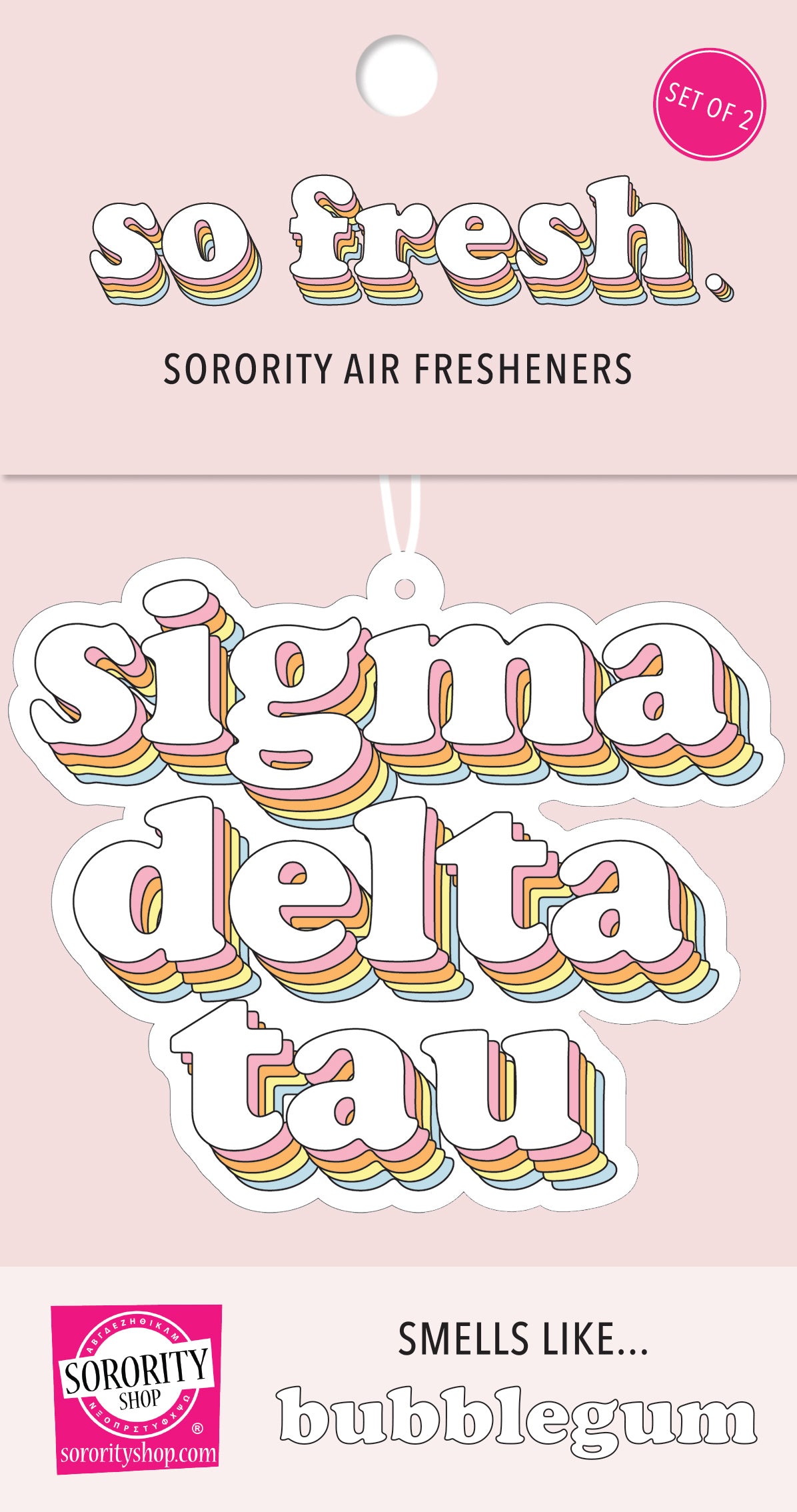 Sigma Delta Tau - Retro Air Freshener - Bubblegum Scented