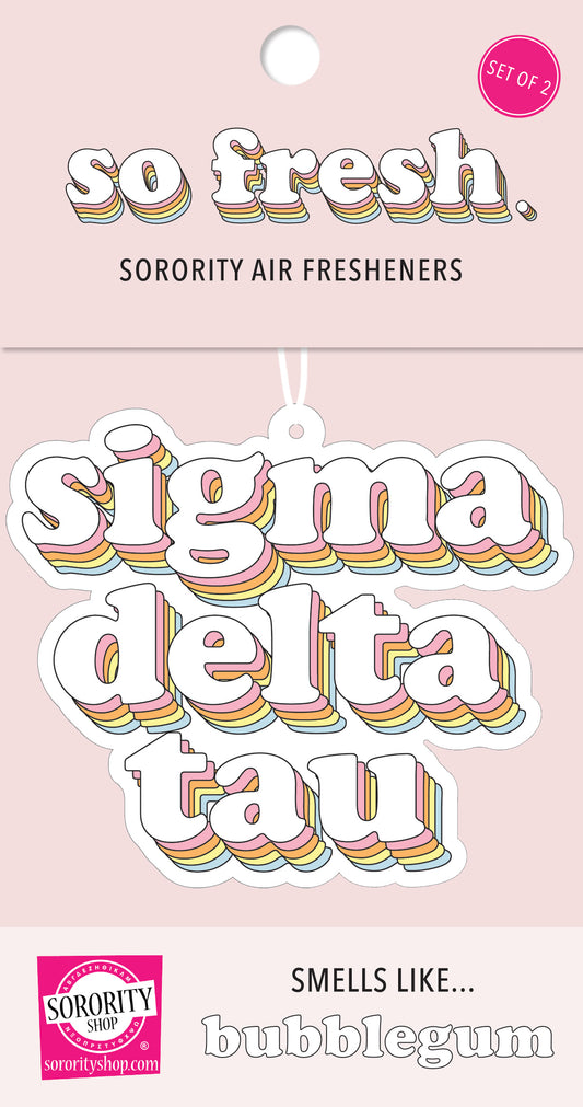 Sigma Delta Tau - Retro Air Freshener - Bubblegum Scented