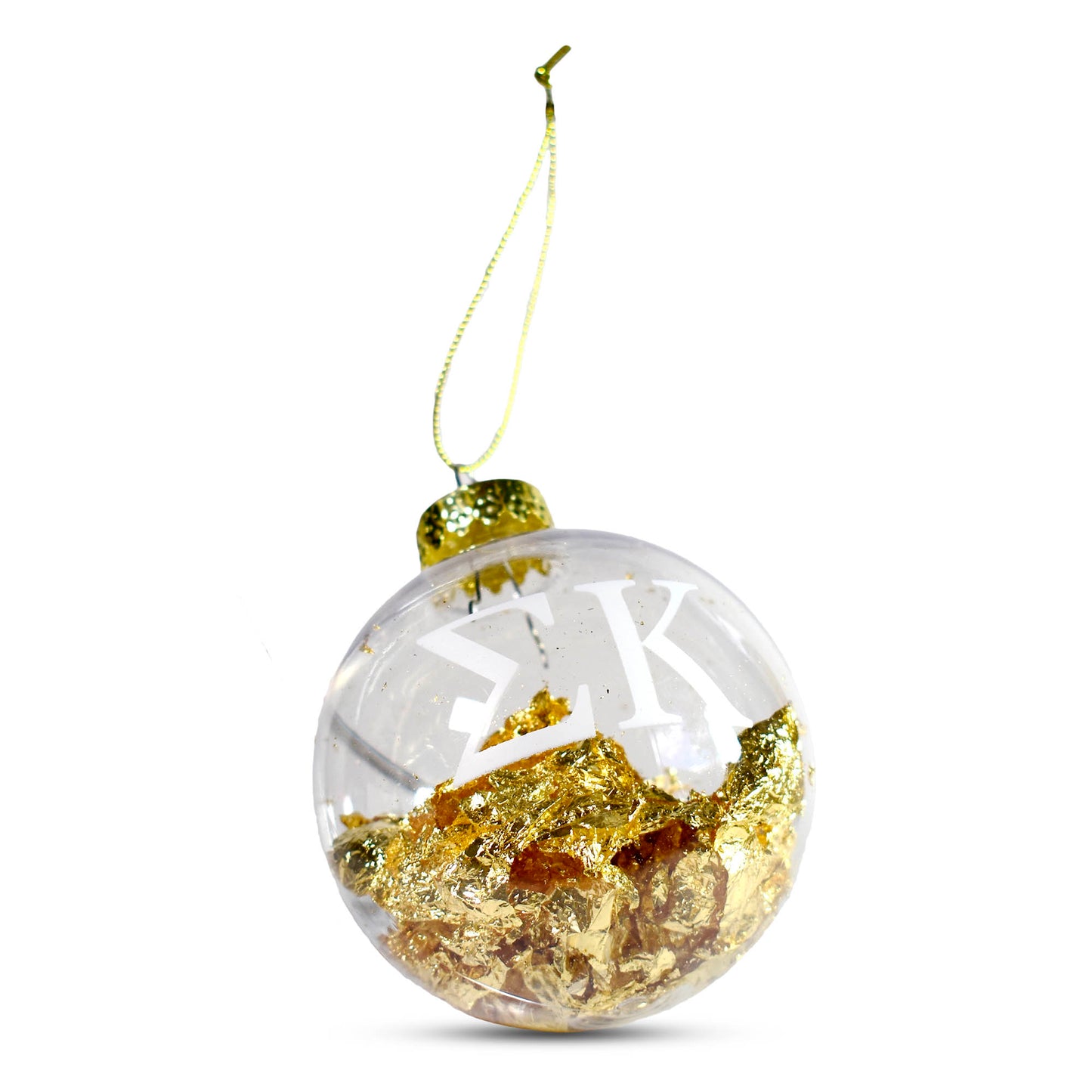 Sigma Kappa Ornament - Clear Plastic Ball Ornament with Gold Foil