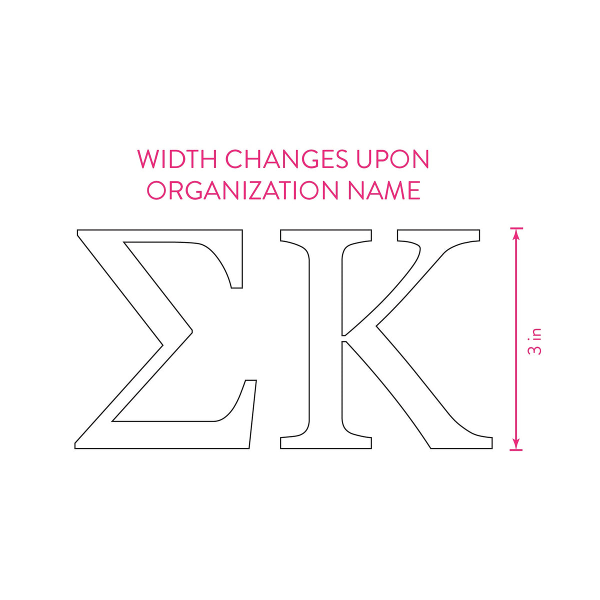 Sorority Shop Car Decal Sticker- Greek Letters Design