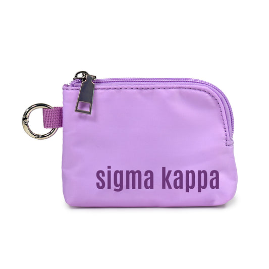 Sigma Kappa Zipper Wallet Pouch with Keyring