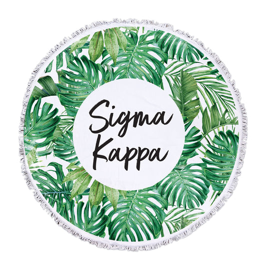 Sigma Kappa Palm Leaf Fringe Towel Blanket