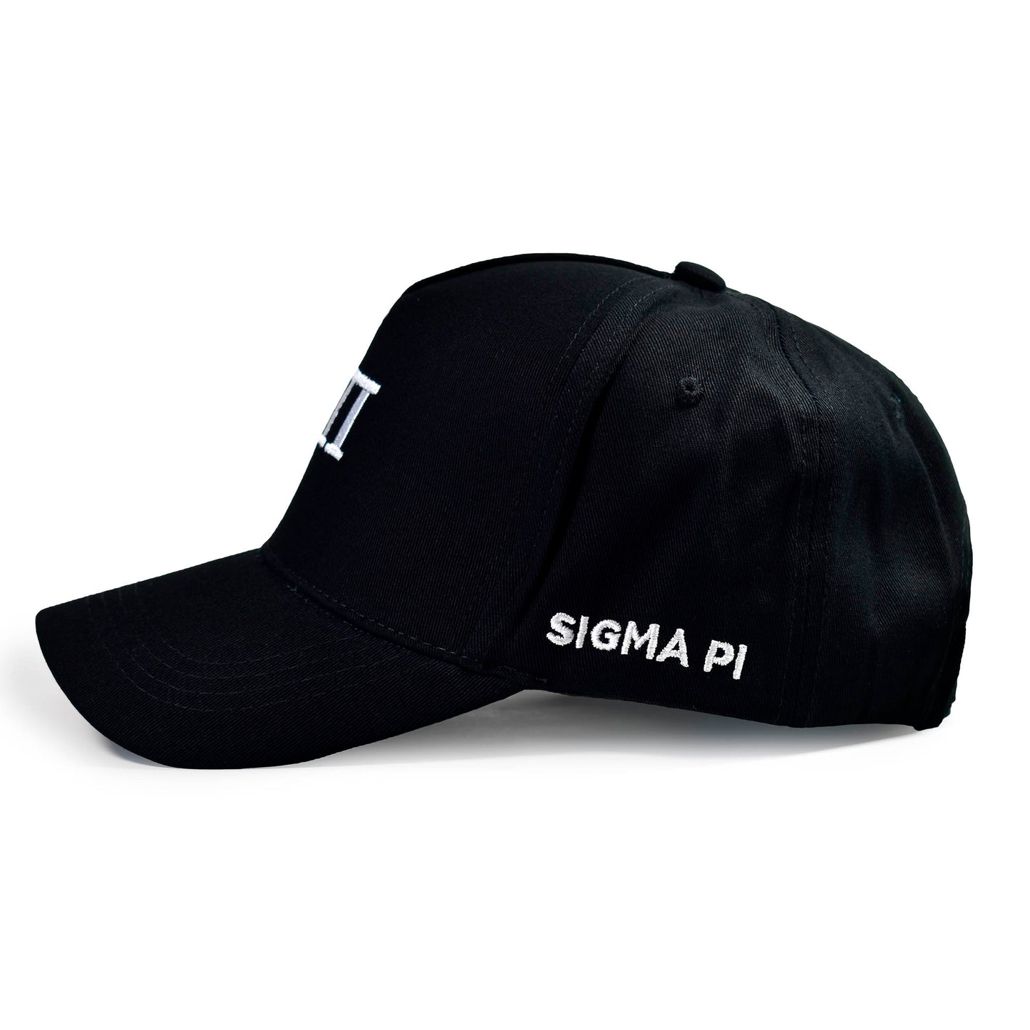 Sigma Pi Fraternity Baseball Cap- Brushed Cotton 5-Panel Black Hat