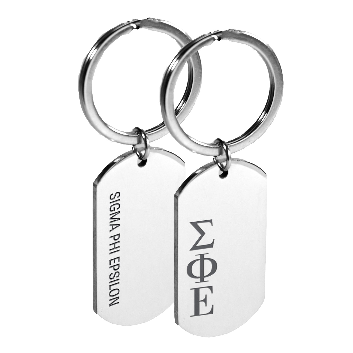 Sigma Phi Epsilon Fraternity Keychain- Stainless Steel Dog Tag Design