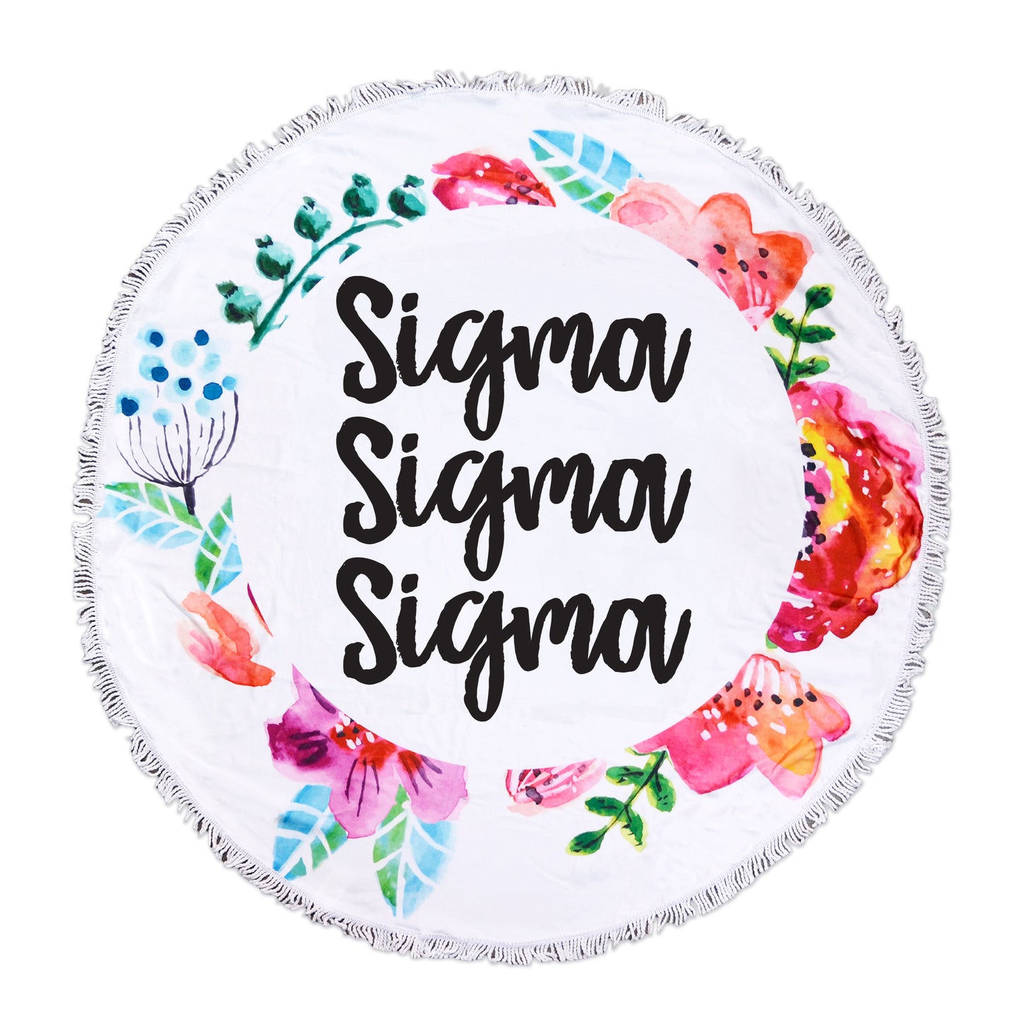 Sigma Sigma Sigma Floral Fringe Towel Blanket