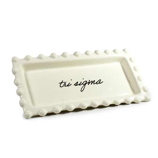 Sigma Sigma Sigma Jewelry Dish - Rectangular Cursive Script Sorority Name