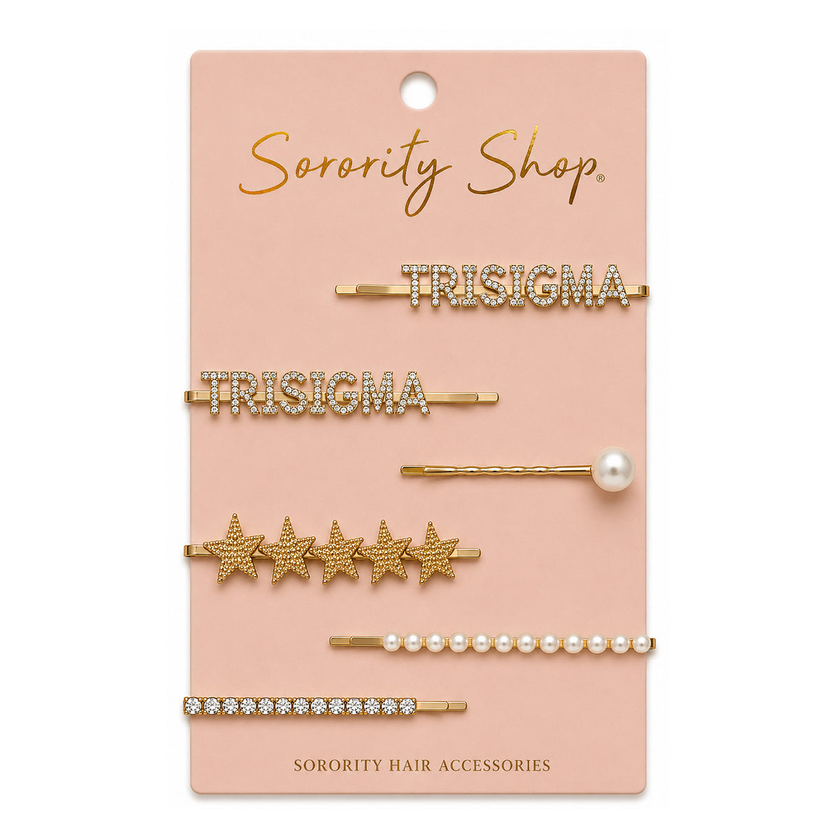 Sigma Sigma Sigma Sorority Hair Clips