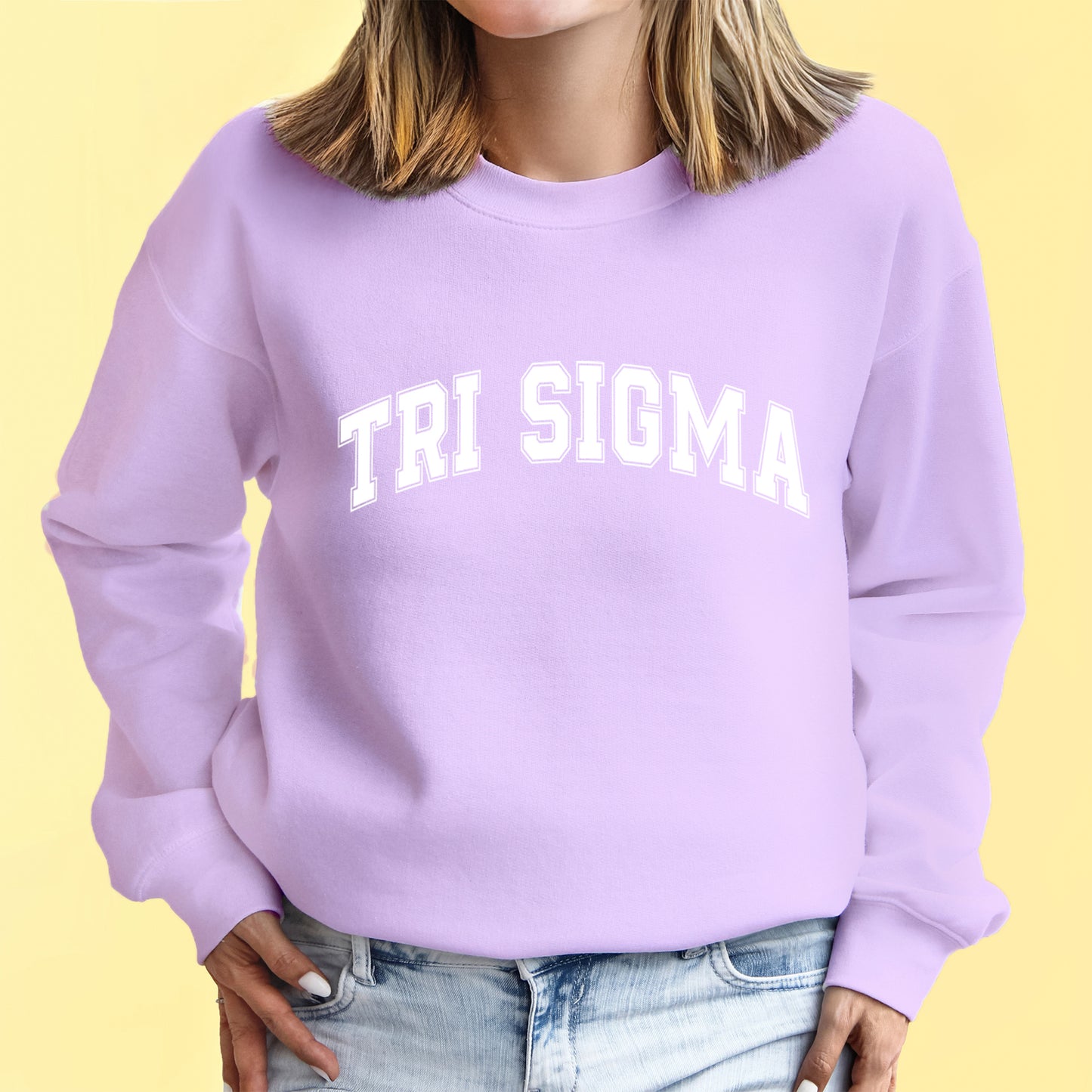 Sigma Sigma Sigma Sweatshirt- Crewneck Varsity Letters Design