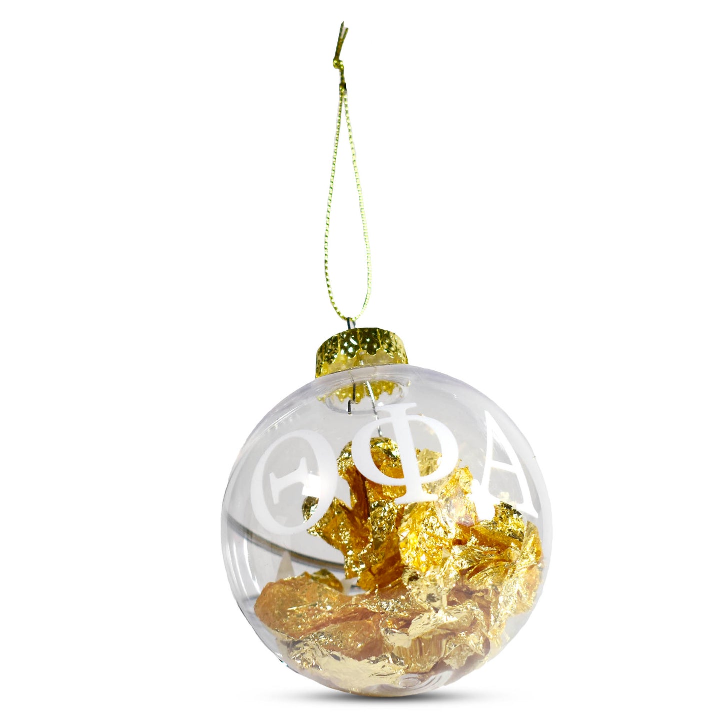 Theta Phi Alpha Ornament - Clear Plastic Ball Ornament with Gold Foil