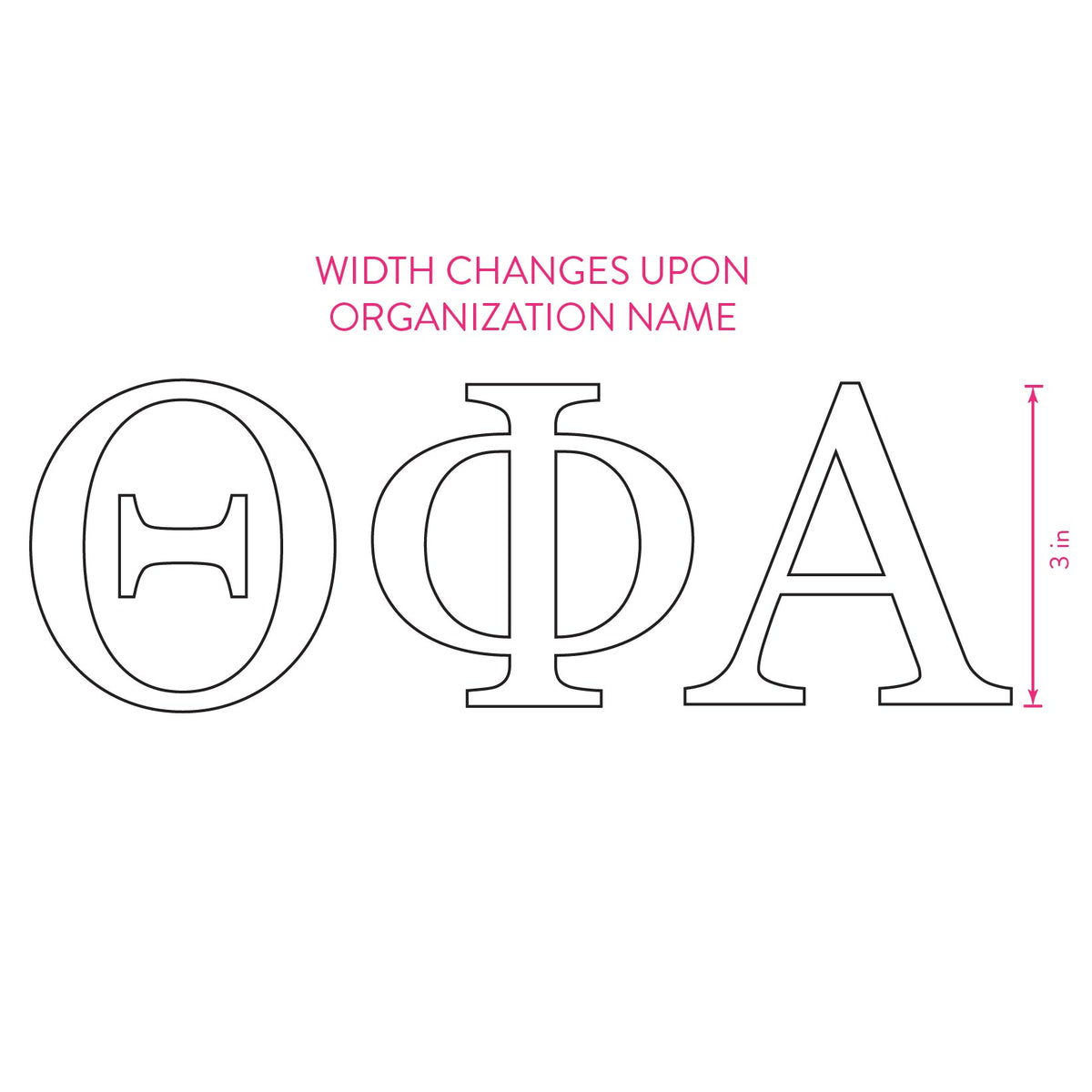 Sorority Shop Car Decal Sticker- Greek Letters Design