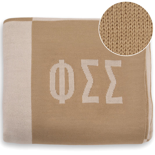 Phi Sigma Sigma Blanket - Acrylic Knit Checkered Blanket