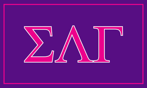 Sigma Lambda Gamma Sorority Greek Letters Flag, Two-Color Design