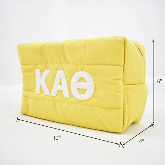Chi Omega Makeup Bag - Puffer Style with Sorority Letters