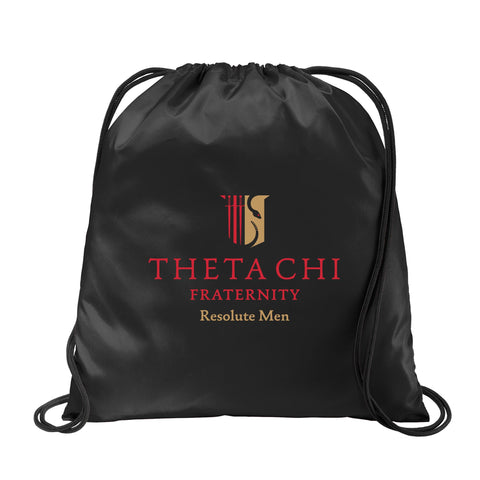 Theta Chi Fraternity Drawstring Backpack, Black