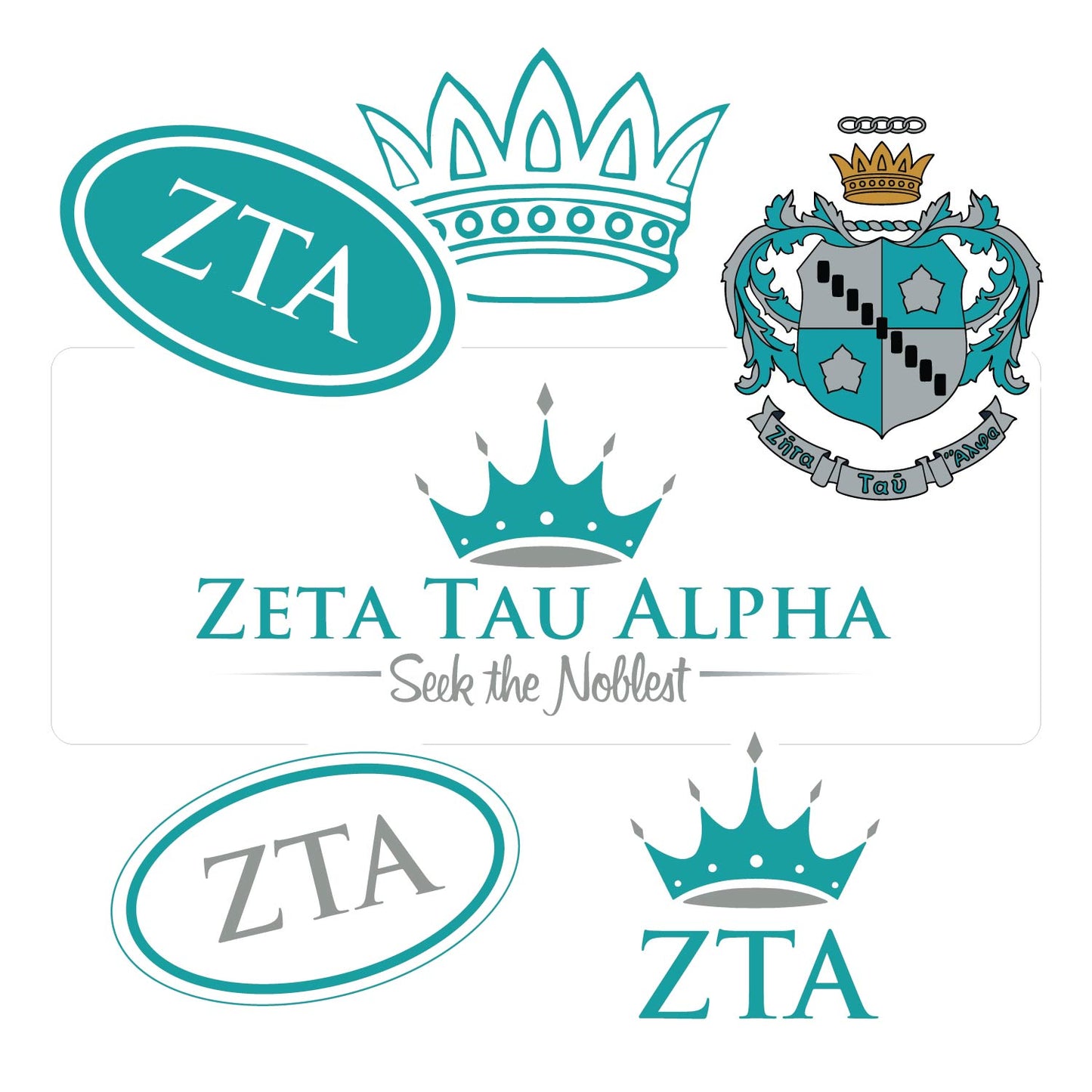 Zeta Tau Alpha Sorority Sticker Sheet- Brand Focus