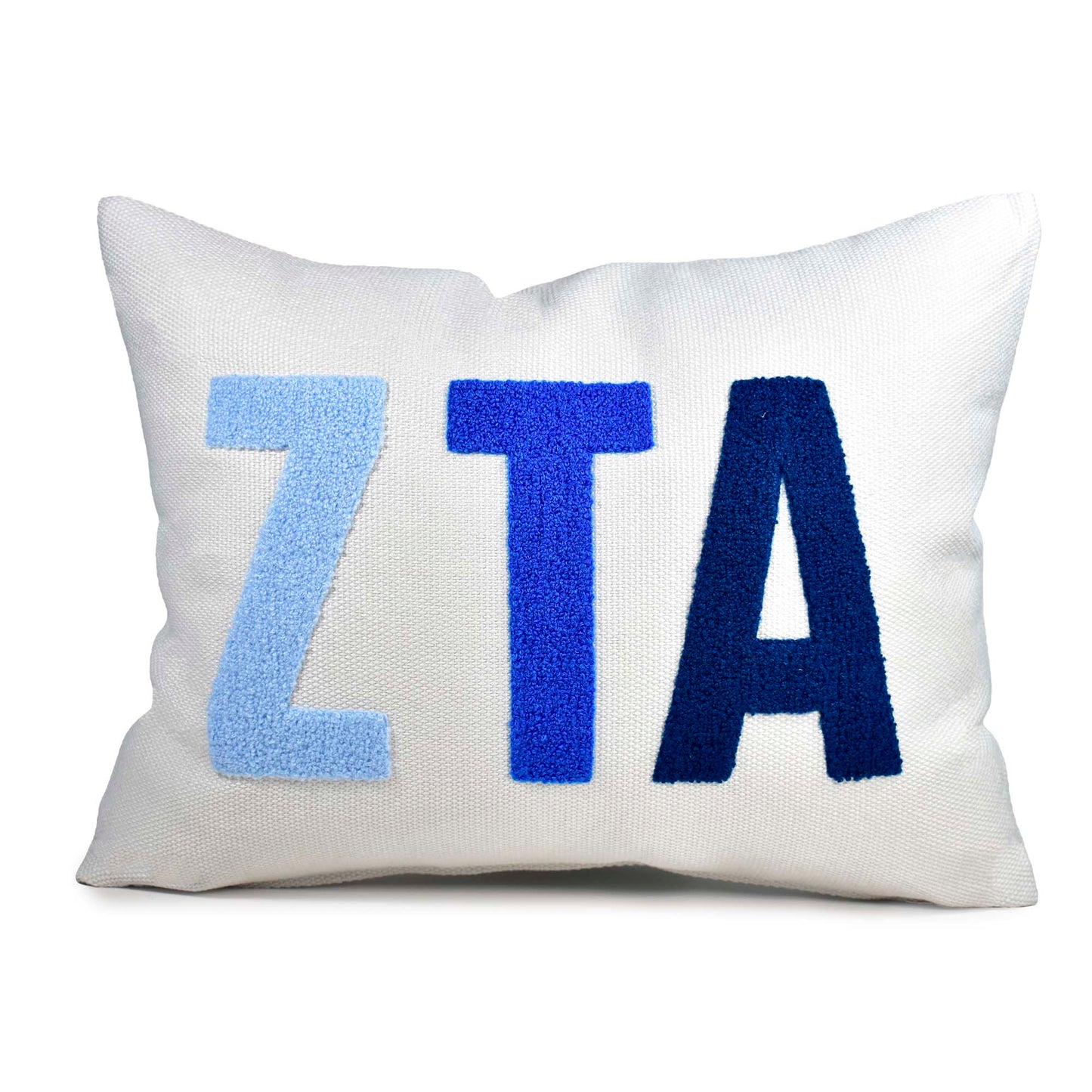Zeta Tau Alpha Pillow – Embroidered Plush Greek Letters Design