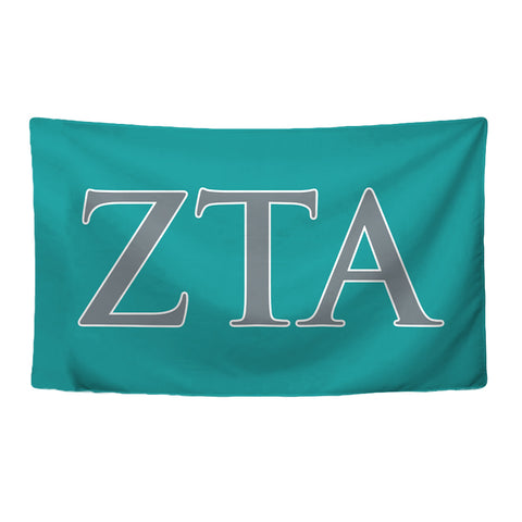 Zeta Tau Alpha Sorority Greek Letters Flag, Two-Color Design