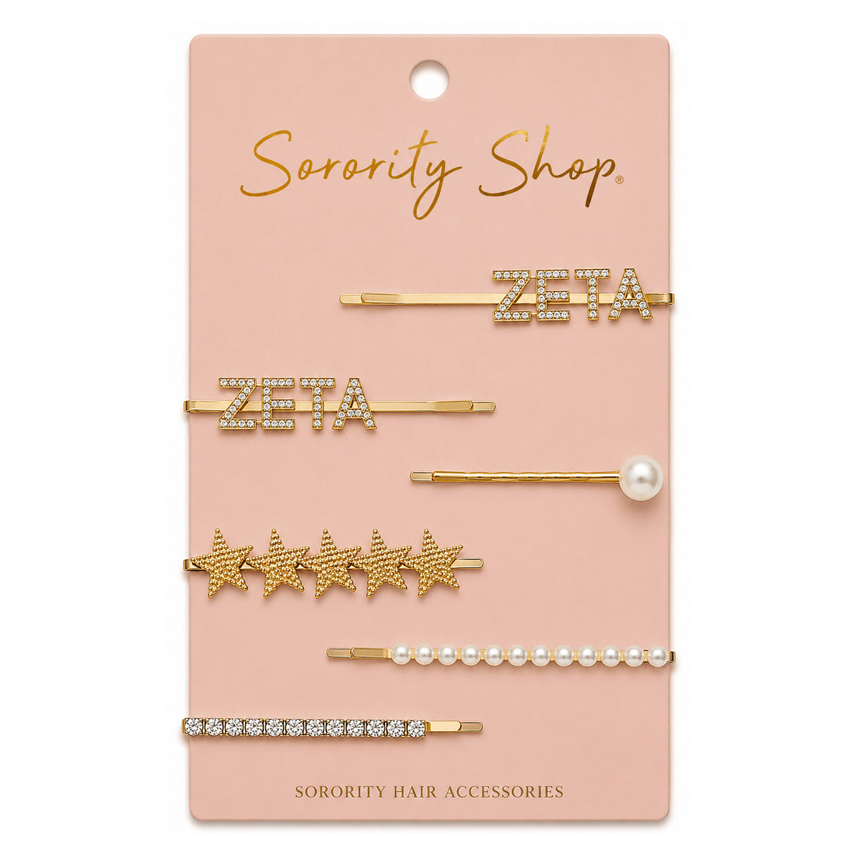 Zeta Tau Alpha Sorority Hair Clips