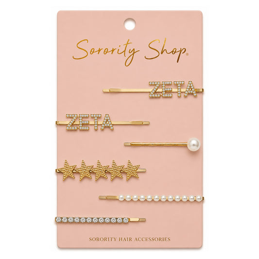 Zeta Tau Alpha Sorority Hair Clips