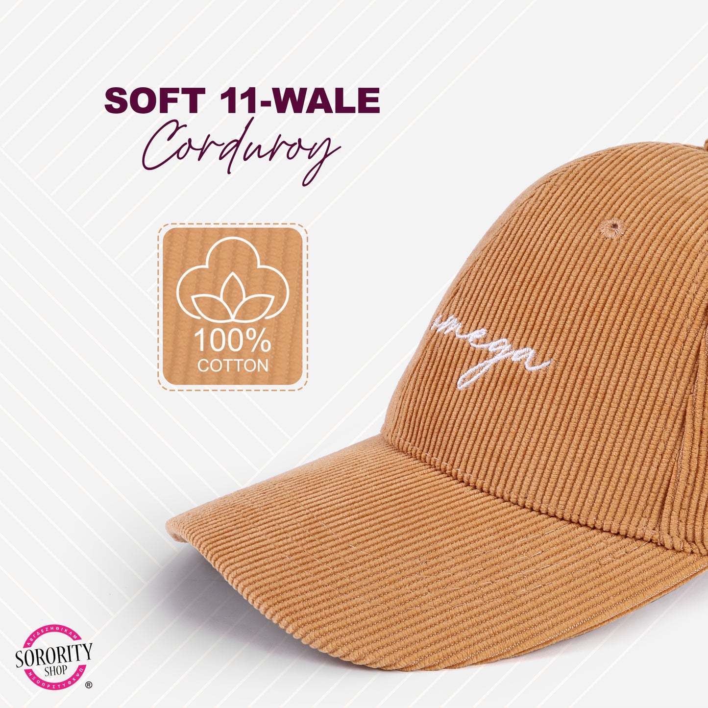 Phi Mu Baseball Hat - Embroidered PM Logo Baseball Cap