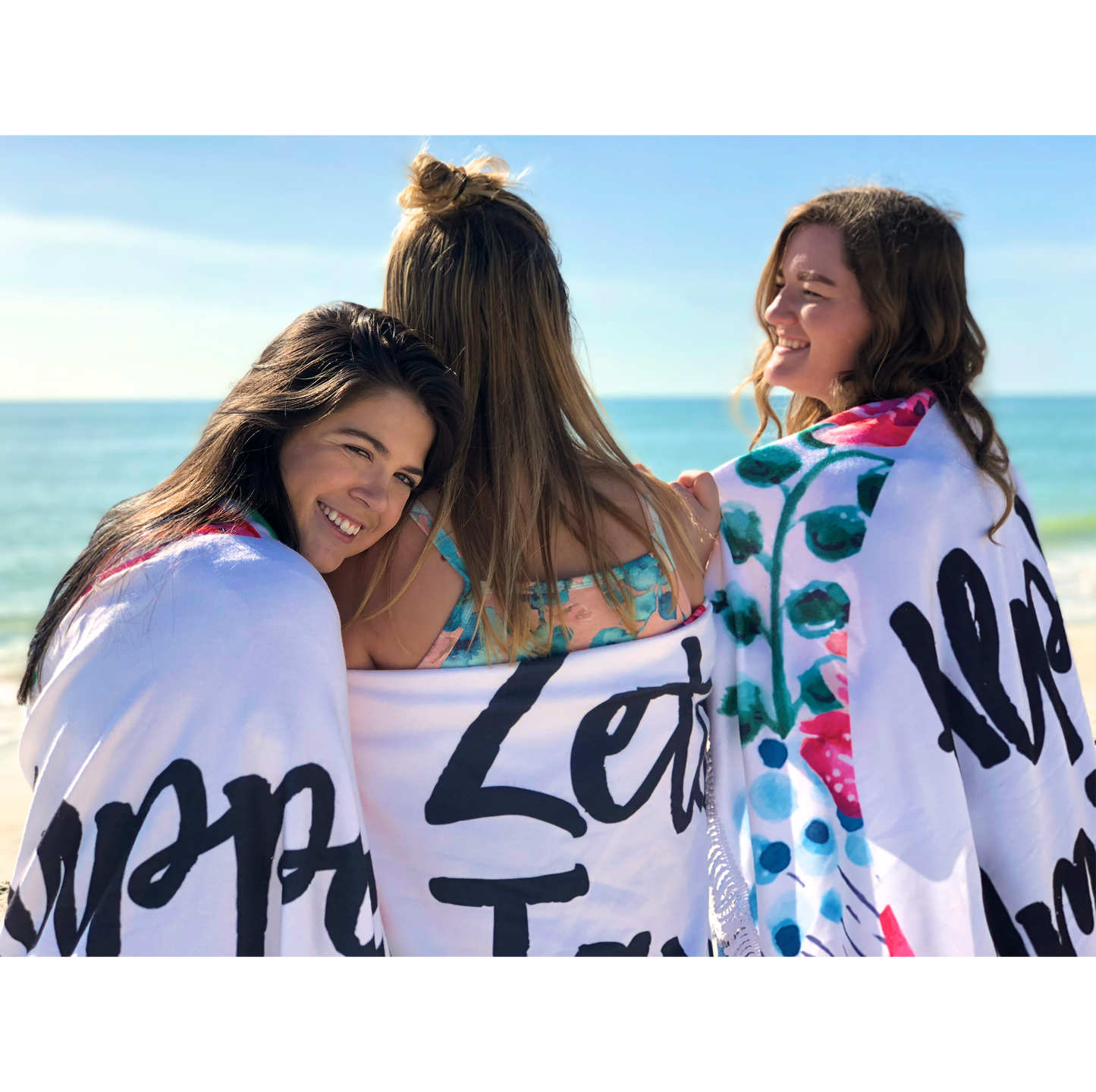 Alpha Chi Omega Floral Fringe Towel Blanket